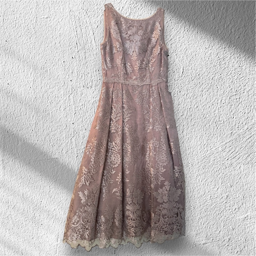 Adrianna Papell Lily Rose Tea Length Dress